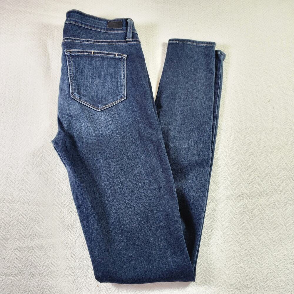 PAIGE Size 29 Leggy Ultra Skinny Dark Wash Denim Blue Jeans - Picture 9 of 11